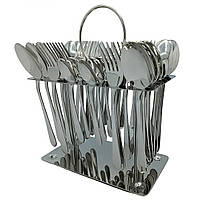 Набір столових приладів із нержавіючої сталі 36 предметів на підставці cutlery set cd04 хром lamp