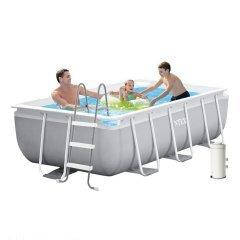Каркасний басейн Intex 26784-4, 300 х 175 х 80 см, (2006 л/год, драбина 91 см, тент, підстилка)