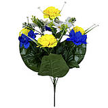 Штучні квіти букет ромашок, гвоздик та волошок серія Україна, 47 см, фото 2