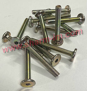 Гвинт меблевий із плоскою головкою під шестигранний ключ М6х50 мм Жовтий