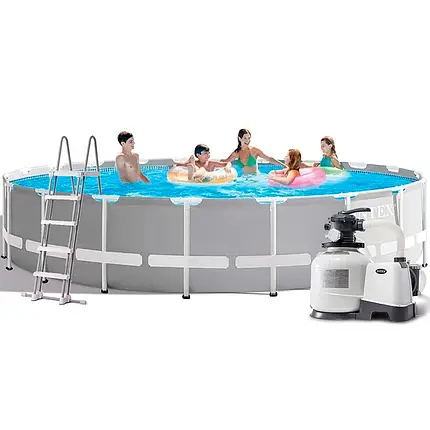 Каркасний басейн Intex 26756-8, 610 х 132 см (12 000 л/год, драбина, тент, підстилка), фото 1