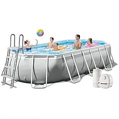 Каркасний басейн Intex 26796, 503 x 274 x 122 см (5678 л/год, драбина, тент, підстилка)