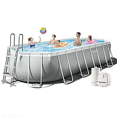 Каркасний басейн Intex 26798, 610 x 305 x 122 см (5678 л/год, драбина, тент, підстилка)