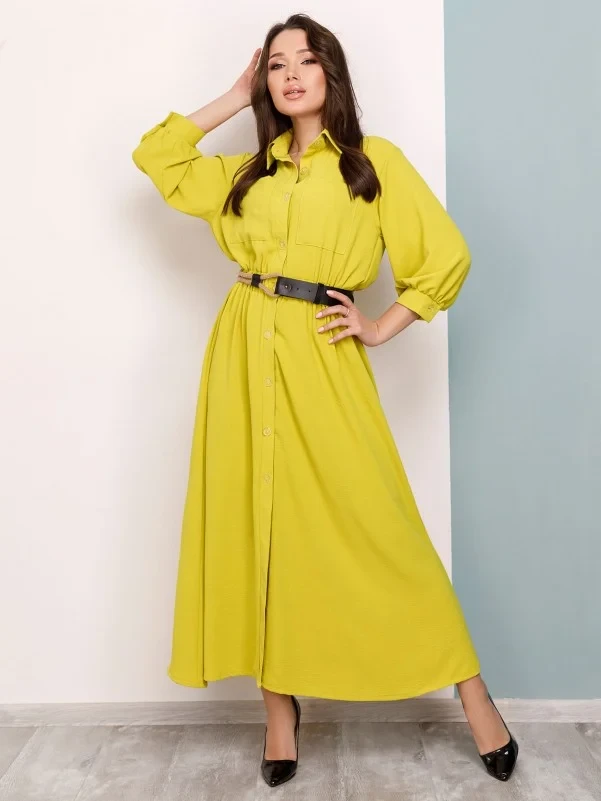 Плаття ISSA PLUS SA-169 M оливковий