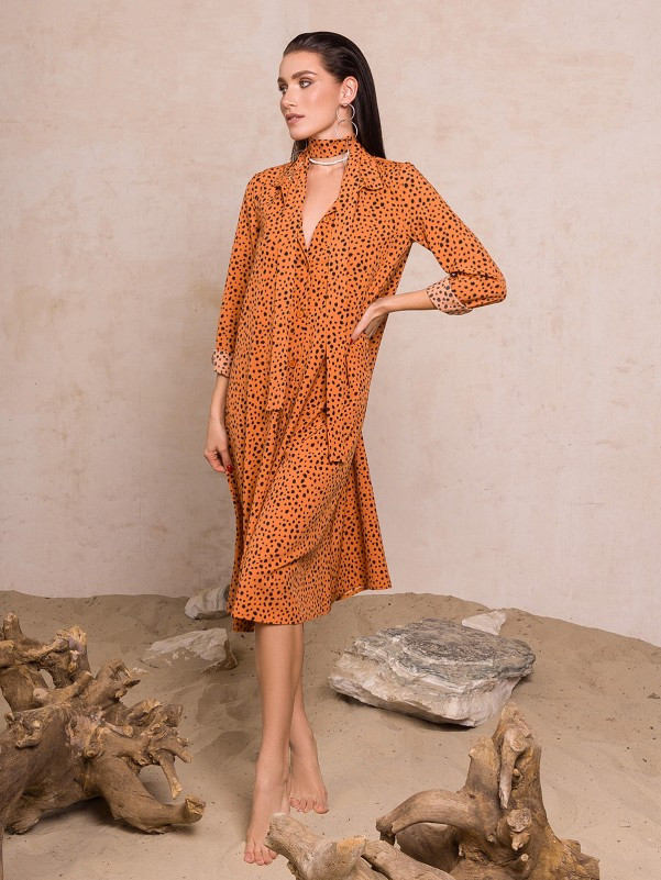 Плаття ISSA PLUS 13131 S гірчичний