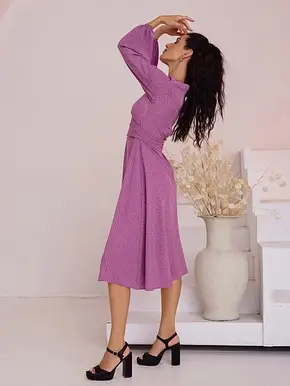 Плаття ISSA PLUS SA-397 XL бузковий, фото 3