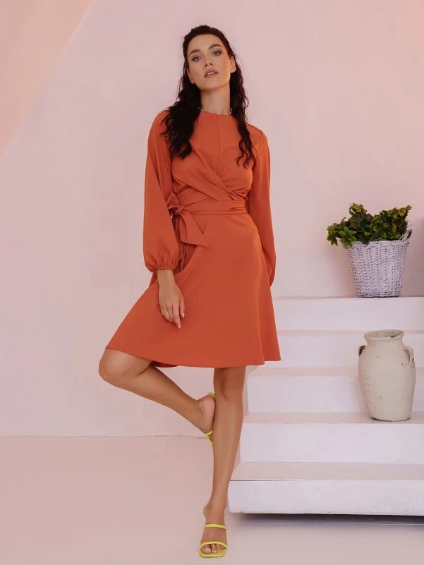 Плаття ISSA PLUS SA-396 S теракотовий