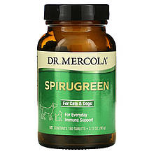 Імунний захист тварин, SpiruGreen, Dr. Mercola, для котів та собак, 180 таблеток (90 г)