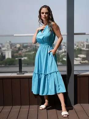 Плаття ISSA PLUS 14096 S блакитний, фото 3