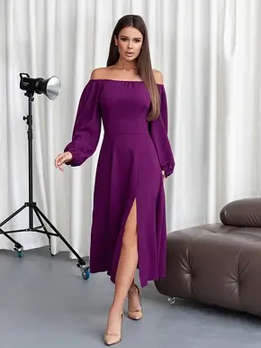Плаття ISSA PLUS 14382 S фіолетовий, фото 1