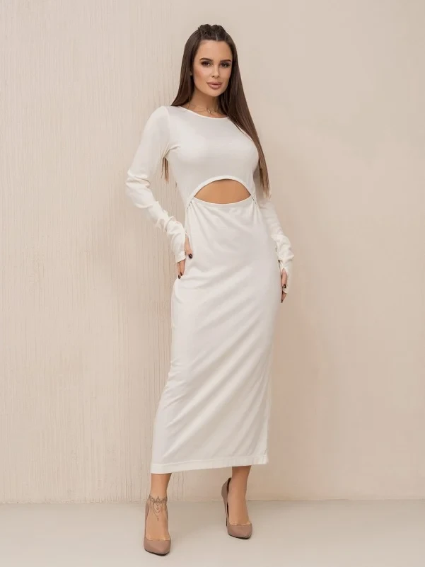 Плаття ISSA PLUS 14438 S молочний