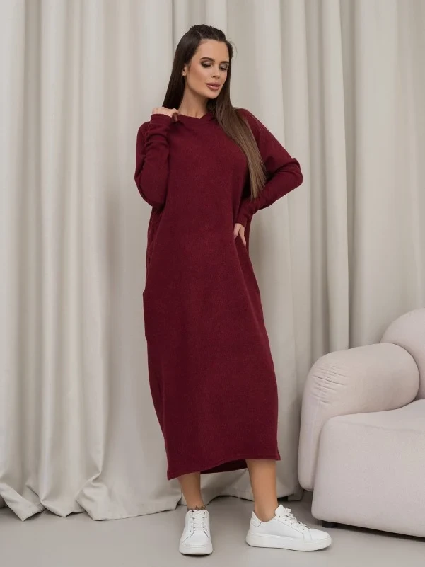 Плаття ISSA PLUS 14366 S бордовий