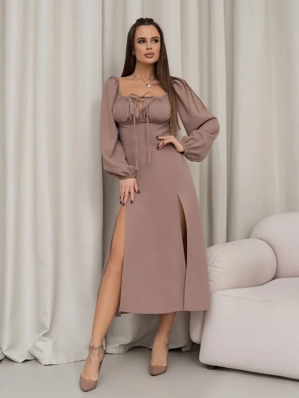 Плаття ISSA PLUS 14447 L бежевий