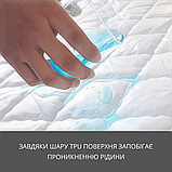 Набір простирадло-наматрацник (200×220см) водонепроникне на гумці, і 2 наволочки, в блакитному кольорі, фото 2