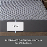 Набір простирадло-наматрацник (200×220см) водонепроникне на гумці, і 2 наволочки, в блакитному кольорі, фото 3