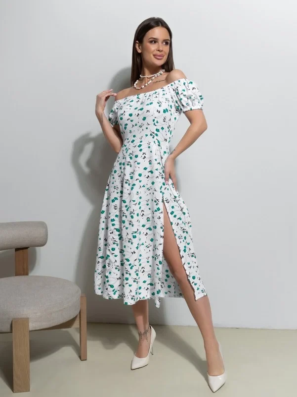 Плаття ISSA PLUS 14544 S білий/зелений