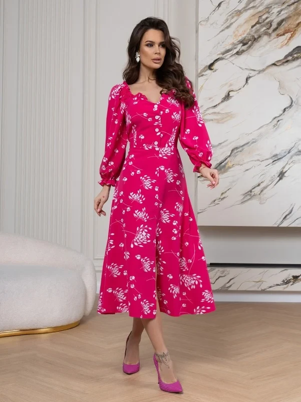 Плаття ISSA PLUS SA-515 S малиновий