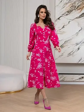 Плаття ISSA PLUS SA-515 S малиновий, фото 1