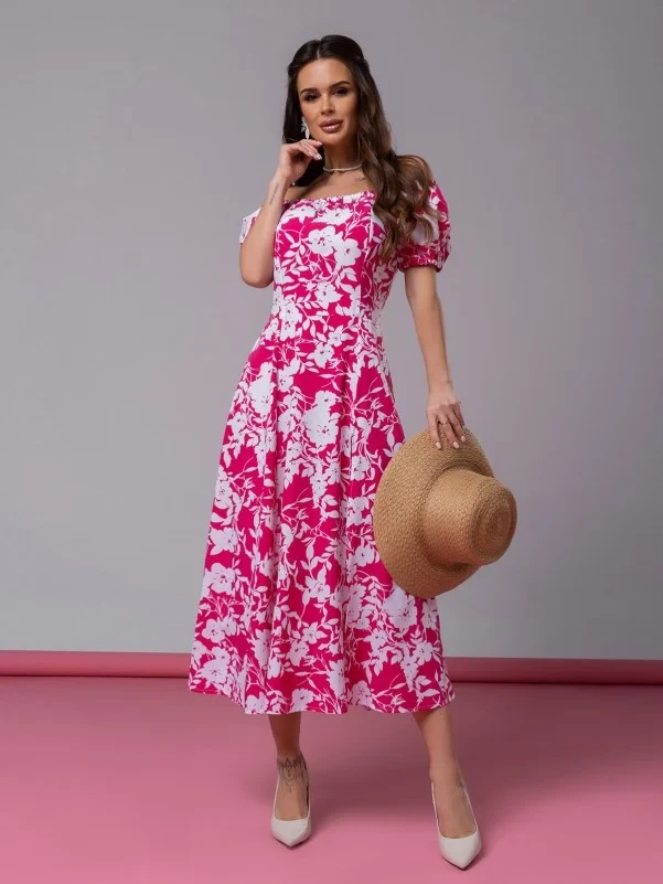 Плаття ISSA PLUS 14600 S малинове
