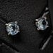 Сережки-пусети срібні чорнені з природним блакитним топазом, ручна робота, фото 6