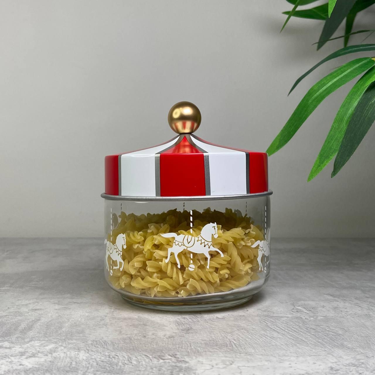 Банка для зберігання сипучих продуктів Alessi Circus 500 мл із скла, фото 1