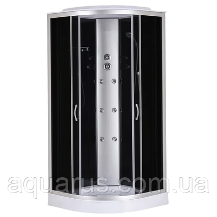 Бокс душовий з гідромасажем Mixxus STRONG SBH02-90x90x215-GR SATIN низький піддон (MI6891), фото 1