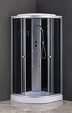 Бокс душовий з гідромасажем Mixxus STRONG SBH02-90x90x215-GR SATIN низький піддон (MI6891), фото 3
