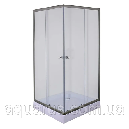 Душова кабіна з низьким піддоном Mixxus CUBIC SCT01-90x90x195-TR GRAPHITE прозоре скло 4мм (MI6905), фото 1