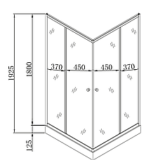 Душова кабіна з низьким піддоном Mixxus CUBIC SCT01-90x90x195-FB CHROME матове скло 4мм (MI6903), фото 6