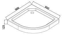 Душовий піддон з сифоном Mixxus PLAIN ST01-90x90x13 діаметр зливу 52 мм (MI6916), фото 3