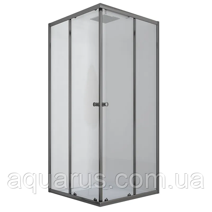 Душова кабіна без піддону Mixxus CUBIC SC01-90x90x185-TR GRAPHITE прозоре скло 4мм (MI6907), фото 1