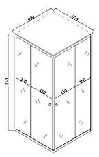 Душова кабіна без піддону Mixxus CUBIC SC01-90x90x185-TR CHROME прозоре скло 4мм (MI6906), фото 5