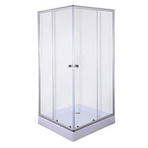 Душова кабіна без піддону Mixxus CUBIC SC01-90x90x185-TR CHROME прозоре скло 4мм (MI6906), фото 4