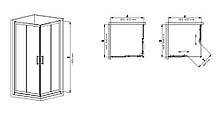 Душова кабіна без піддону Mixxus Premium DIVERSE SC02-90x90x195-TR Black прозоре скло 5мм (MI6862), фото 3