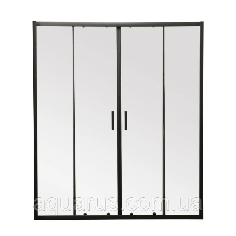 Двері в нішу Mixxus Premium DIVERSE SD01-160x185-TR Black прозоре скло 5мм (MI6879)