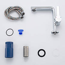 Змішувач для умивальника FRAP F1088, литий вилив, латунь, хром, фото 4