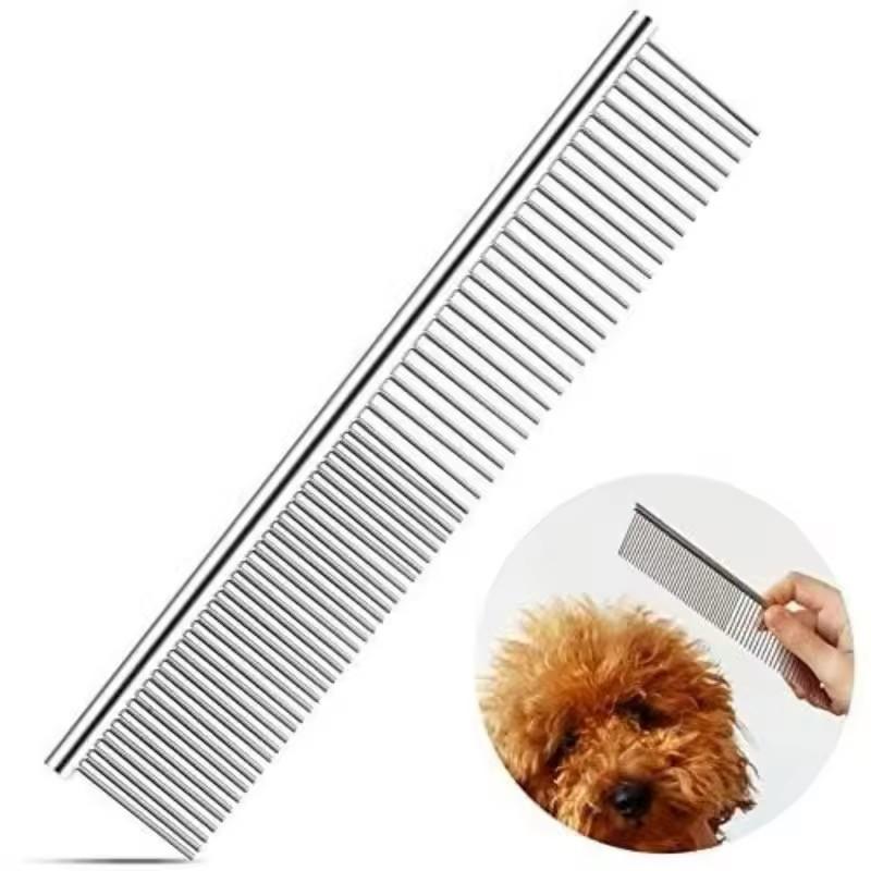 Розчіска для собак та котів металева 19х3,5 см, фото 1