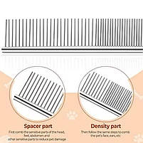 Розчіска для собак та котів металева 19х3,5 см, фото 2