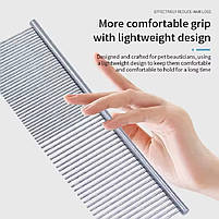 Розчіска для собак та котів металева 19х3,5 см, фото 7