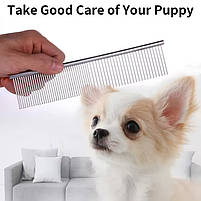 Розчіска для собак та котів металева 19х3,5 см, фото 10