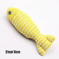 М'яка іграшка для кішок РИБКА з котячою м'ятою - жовта, фото 2
