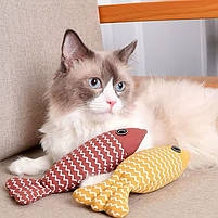 М'яка іграшка для кішок РИБКА з котячою м'ятою - жовта, фото 4