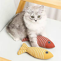 М'яка іграшка для кішок РИБКА з котячою м'ятою - жовта, фото 5