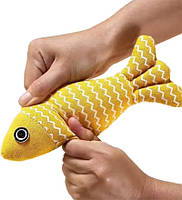 М'яка іграшка для кішок РИБКА з котячою м'ятою - жовта, фото 8