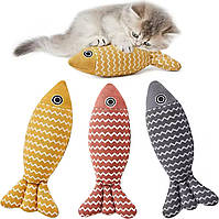 М'яка іграшка для кішок РИБКА з котячою м'ятою - жовта, фото 9