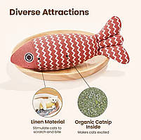 М'яка іграшка для кішок РИБКА з котячою м'ятою - жовта, фото 10