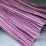 Синельний дріт (Пухнастий дріт), довжина 30 см, колір- сливовий, арт 017736, 10 шт., сливовий, фото 3