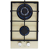 Варильна поверхня газова, скло у бежевому кольорі. Набір з двома турбо пальників вог. Luxor Німеччина, фото 2