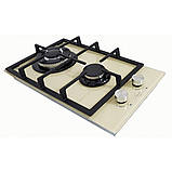 Варильна поверхня газова, скло у бежевому кольорі. Набір з двома турбо пальників вог. Luxor Німеччина, фото 4