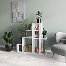 Дизайнерський стелаж для книг з ЛДСП з 4 відкритими полицями у вітальню Стильні книжкові полиці сходинки, фото 5